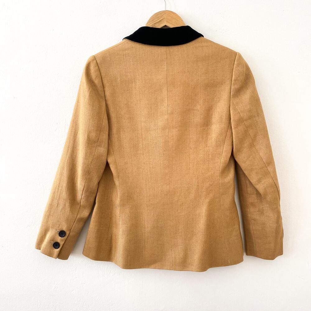 Vintage 70's Bill Blass 3 Pc Suit Set Blazer & 2 Skirts Linen Pencil Brown Sz 8 - Picture 5 of 13